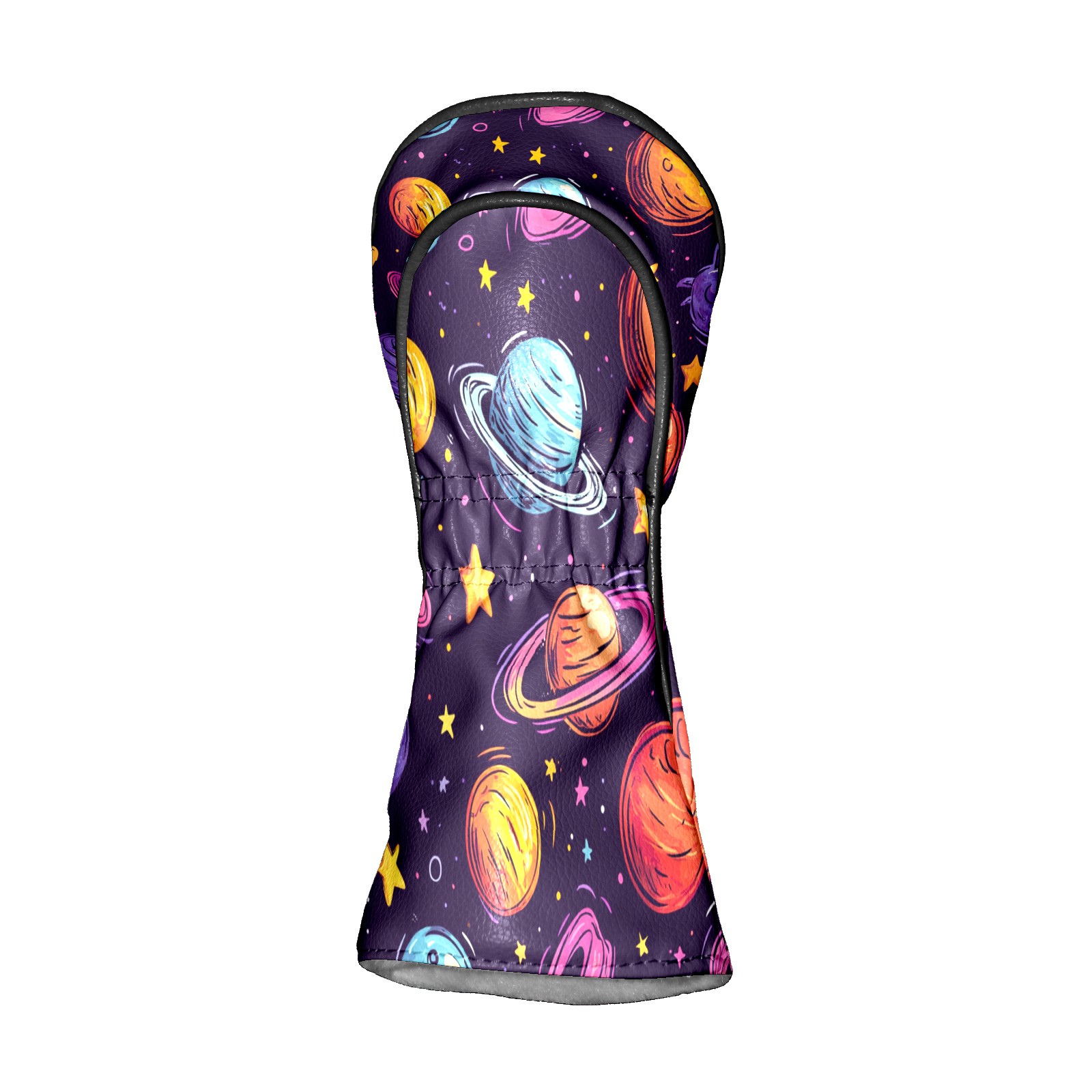 Golf Club Covers PU Leather Waterproof Head Covers for Fairway Woods Hybrids Planet Pattern