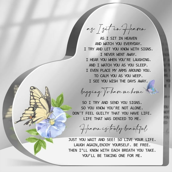 Sympathy Memorial Gifts - Bereavement Condolences Grief Gifts for Loss of Loved One, Sympathy Plaque for Loss of Father Mother Husband Wife