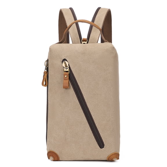 KL928 Vintage Canvas Backpack Outdoor Travel Hiking Rucksack School Bookbags for Men Women(Brown)