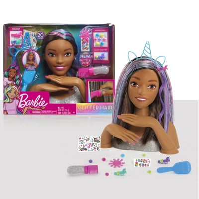 Barbie Glitter and Go Styling Head Brown Hair Age Nigeria Ubuy