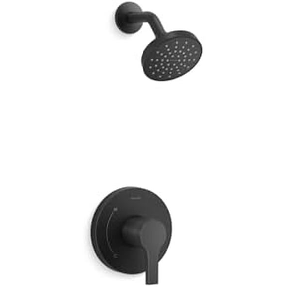 KOHLER TS35321-4G-BL, Elate Rite-Temp Shower Trim with Single Function 1.75 GPM Showerhead, Matte Black, Modern Shower Fixture, Water-Saving Design$$Tools & Hardware Other