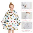 thumbnail image 6 of Cartoon Construction Vehicles Trees Blanket Hoodies for Kids 6-13YR Oversize Wearable Blanket Hoodies for Boys Girls Teens, 6 of 7