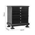 thumbnail image 3 of Handcrafted Wooden Jewelry Box Organizer Wood 6 Layers Case with 5 Drawers-Black, 3 of 6