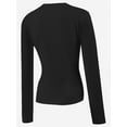 thumbnail image 5 of Women's Long Sleeve T-shirts Crew Neck Slim Fit Layered Crop Tops Soft Basic Tee, 5 of 5