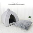 thumbnail image 3 of Casa para mascotas Methold Nido de descanso de invierno Tienda de campaña felpa Gris 40x40x42cm, 3 of 6