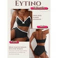 thumbnail image 4 of Eytino Bathing Suits for Women 2 Piece Swimsuit High Waisted Bikini Set Tummy Control Swimsuits with Ruffle Trim & Tie Side Black L, 4 of 8