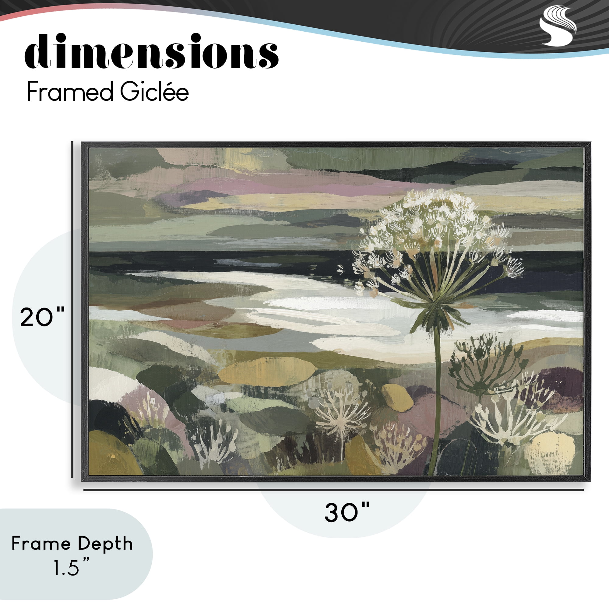 Stupell Industries Dandelion in Misty Meadow Black Framed Giclee Art, design by Chromatic Storm Studio