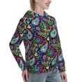 thumbnail image 6 of Daiia Watercolor Floral Paisley Pattern Women's Fashion Hoodies & Sweatshirts with Kangaroo Pocket Hooded Sweatshirt with Eye-catching Drawstrings-Small, 6 of 7