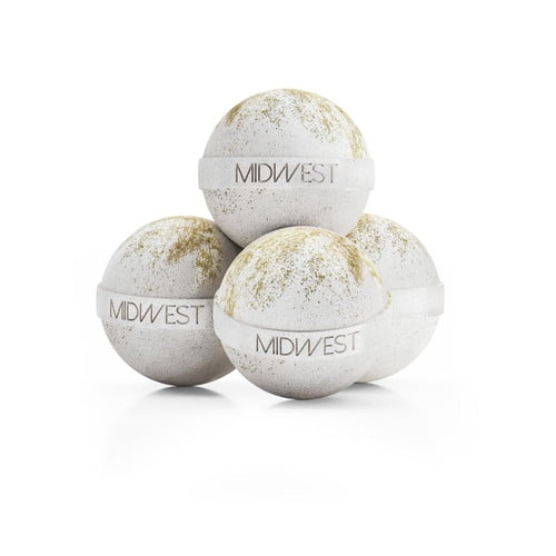 Glitter Glow Gold Luxury Bath Bombs -Set of 10 - Extra Large - 4.5oz