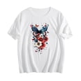 thumbnail image 5 of Xdegoge 4th of July Butterfly Floral Graphic T Shirt for Women Short Sleeve Crewneck Casual Classic Red White and Blue Patriotic Celebration Summer Vacation Tops Tees, 5 of 5