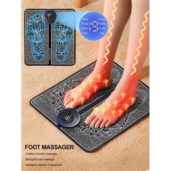 Rechargeable EMS Foot Massager Electric Massage Pad for Foot Circulation & Relaxation