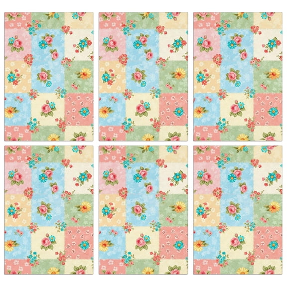 6 Pcs Pioneer Flower Floral Print Pattern Kitchen Towels, Funny Microfiber Dish Towel Set, 18" X 26" Tea Towels