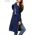 thumbnail image 3 of BadPiggies Women Zipper Hoodie Long Coat Casual Sweatshirt Fleece Outwear Winter Warm Jacket (3XL, Navy), 3 of 6
