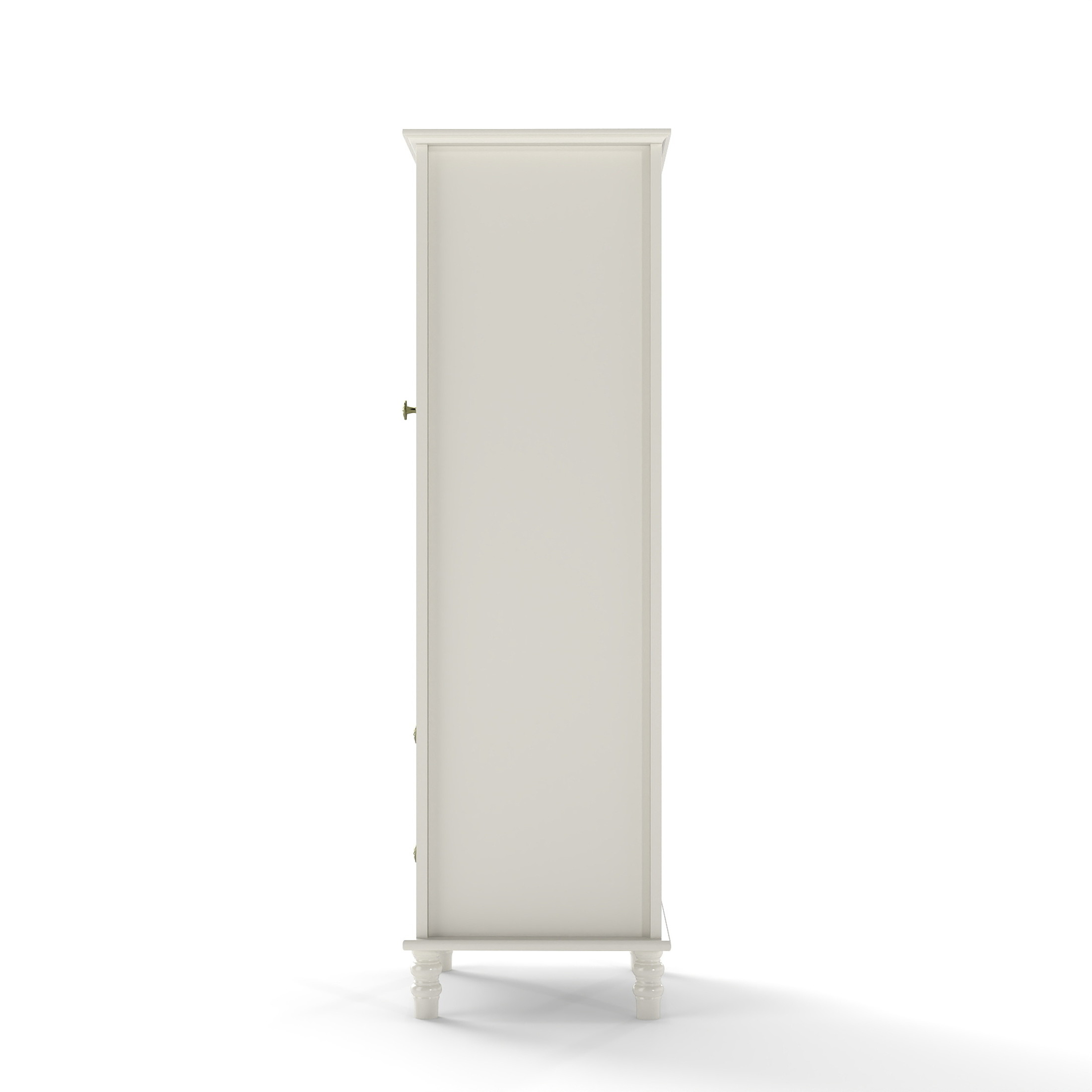 Noble House Nell 52" Tall Buffet Cabinet, Tempered Glass Doors, Wooden Storage Sideboard Cupboard, Creamy White