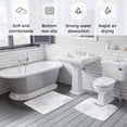 thumbnail image 5 of Blue Pink Coral Coastal Bath Mat 3 Piece Bathroom Rug Set, Nautical Starfish Summer Beach Non Slip Bath Rug Contour Mat and Toilet Lid Cover, Absorbent Shower Mats Soft Bath Rugs and Mats Sets, 5 of 8