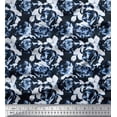 thumbnail image 1 of Soimoi Moss Georgette Fabric Leaves & Rose Flower Decor Fabric Printed Yard 42 Inch Wide, 1 of 1