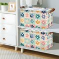 thumbnail image 2 of Yayeee Foldable Storage Basket for Shelves with Handles Set of 2 Waterproof Cloth Bins, Green Floral, 2 of 7