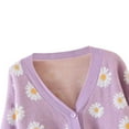 thumbnail image 3 of POINTERTECK Cardigan Tricoté pour Femmes Manches Longues Col en V Pull Imprimé Simple Boutonnage Mode Urbaine, 3 of 7