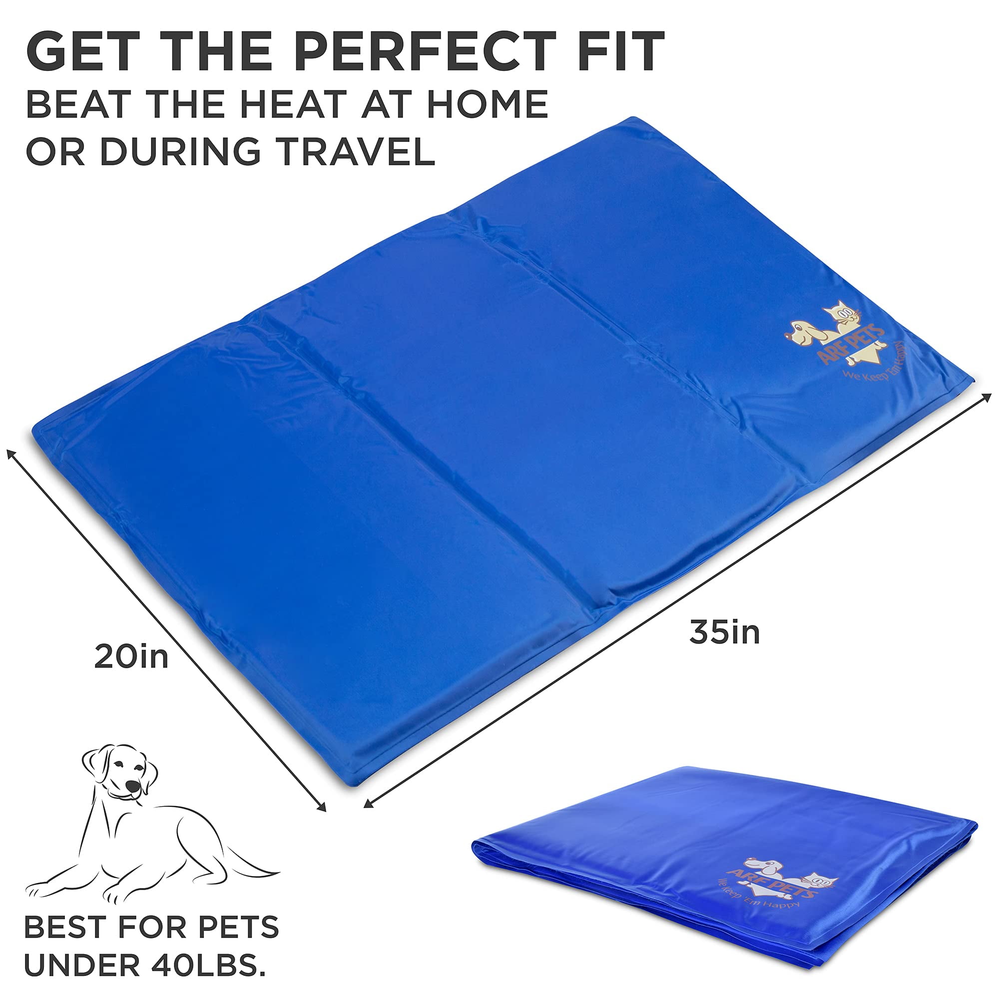 Arf Pets Small Cooling Gel Mat for Dogs, Cats & Rabbits, Blue Pet Bed