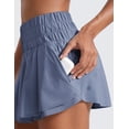 thumbnail image 3 of CRZ YOGA Ruffle Skirt Athletic Shorts for Women High Waisted Flowy for Workout Tennis with Zip Pocket, 3 of 4
