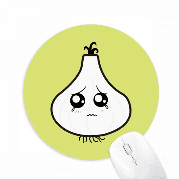Garlic Cry Lovely Little Happy Mousepad Round Rubber Mouse Pad Non-Slip Game Office