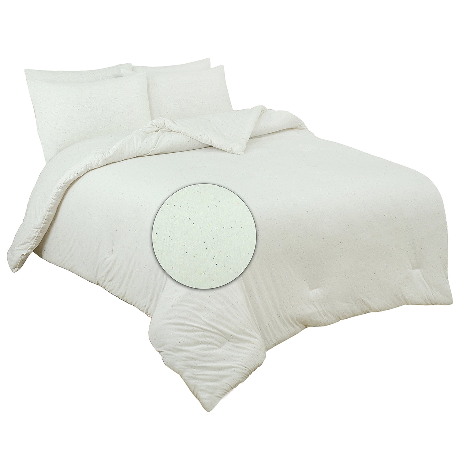 Full/Queen 3-Piece Comforter Set, Confetti Super Soft Cotton Rich Jersey Knit