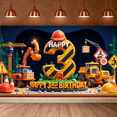 thumbnail image 6 of Excavator Vehicle Construction Banner Birthday Party Heavy Machinery Helmet for Kids Celebration Boys Party Outdoor Decor Indoor, 6 of 8