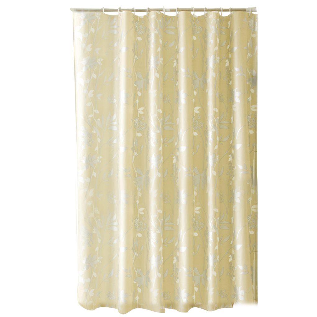 Shower Curtain Waterproof and Mouldproof PEVA White Flower Bathroom Curtain