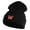 Black, variant on Small Decorative Red Butterfly Iron on Patched 12 Inch Long Knitted Beanie - Sky Blue OSFM