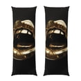 thumbnail image 1 of Fotbe Golden Lips Modern Sculpture Funda para Almohada Corporal con Diseño, Funda de Microfibra Ultrasuave de 20x54 Pulgadas, Ropa de Cama Elegante, 1 of 7