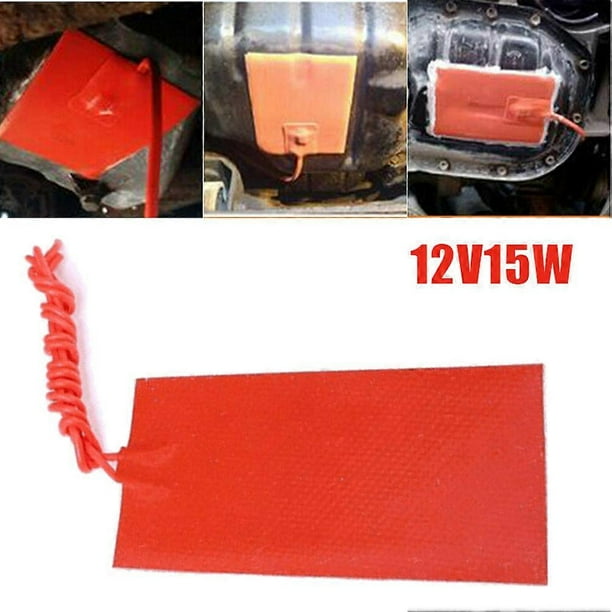1pc 12V 15W Silicone Heater Pad With Double Faced Adhesive Tape Backing Fast Heating Car Fuel Tank Heating Mat 50mmx100mm