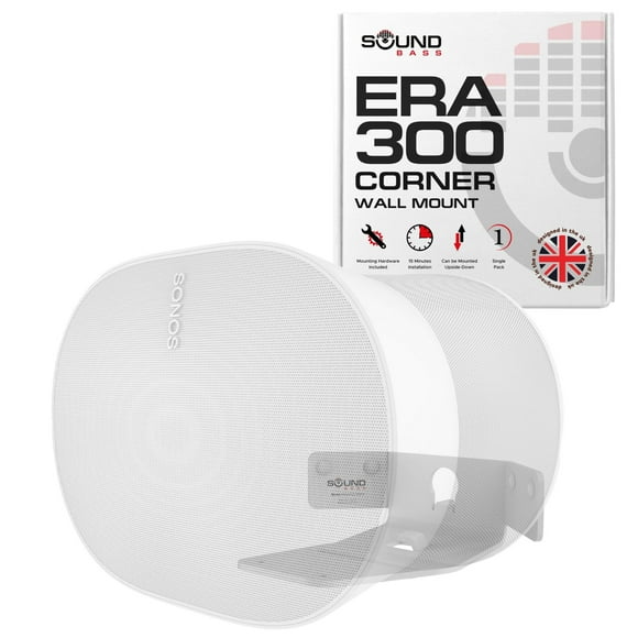 Sonos ERA 300 Corner Wall Mount Bracket - Low Profile White Design