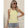 thumbnail image 2 of Women’s Basic Crew High Neck Sleeveless Casual Tank Top Ribbed Soft Tank Top, 2 of 6