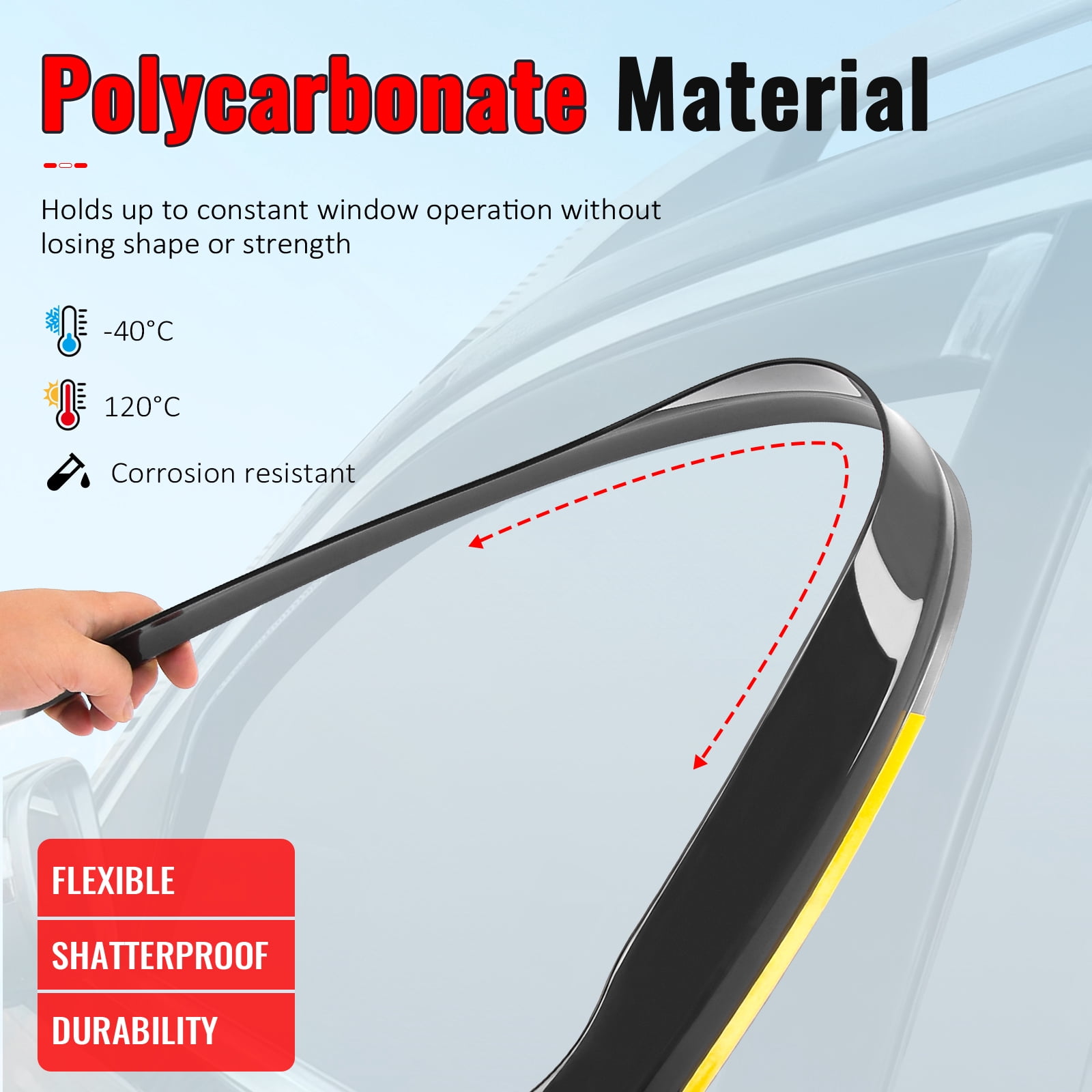 Ikon Motorsports In-Channel Window Visors Sun Shades Vent Rain Guards Deflectors for 2020-2025 Mercedes-Benz W167 GLE Class SUV PC Polycarbonate 4PCS