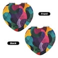thumbnail image 2 of Uemuo Vibrant Abstract Flow Print Compact Portable Pocket Makeup Mirror - Leather Cover, Elegant Travel Cosmetic Mirror for Purse, Pocket, and Handbag-Heart Shape, 2 of 9
