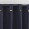 thumbnail image 2 of Archaeo  Cotton Blend Button Semi-Sheer  Tab Top Single Curtain Panel, 1 Panel, Navy Blue, 40”W x 63"L, 2 of 8
