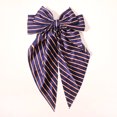 thumbnail image 1 of Pince à Cheveux en Satin Vintage Bowknot pour Femmes, Rayé Marine, 1 of 8
