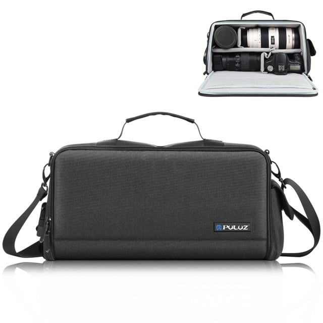 Mochila PULUZ PU5016B Camera Sling Bag Bolsa de cámara a prueba de golpes Bolsa de hombro de gran capacidad para DSLR / SLR / Cámara sin espejo Estuche de cámara plegable con divisores extraíbles