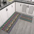 thumbnail image 2 of Colorful Ethnic Pattern Kitchen Rugs Sets Of 2,Anti Fatigue Kitchen Mat Rugs Non Slip Washable,Decorative Kitchen Floor Mats for Kitchen,Sink,Laundry,17"x30"+17"x47", 2 of 7