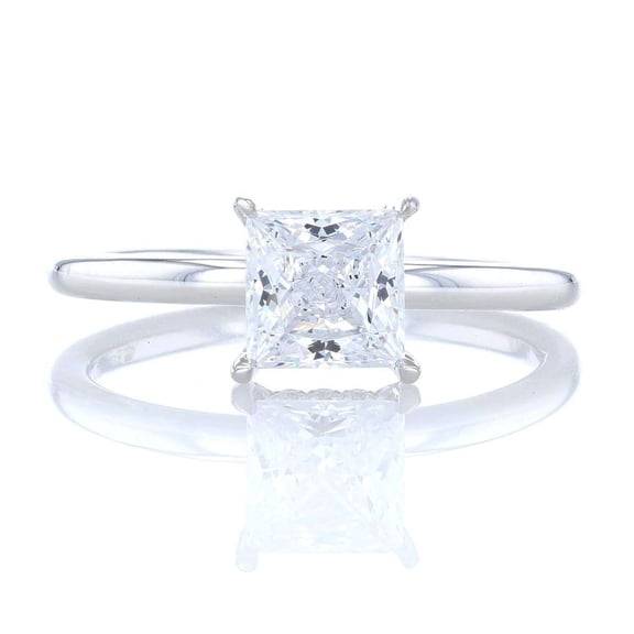 vylahjewellery Princess Cut Moissanite Solitaire Ring 925 Sterling Silver Engagement Promise Ring Classic Anniversary Bridal Jewelry Minimal Diamond Wedding Ring for Women