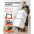 thumbnail image 2 of KFFKFF Heavy-Duty Stair Climbing Cart, 440 lbs Capacity, Folding Trolley with Adjustable Handle, 6 Wheels, and 2 Bungee Cords for Home, Groceries, and Warehouse Use, 2 of 9