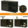 thumbnail image 3 of Spaco Kitchen Storage Cabinet, Cabinet with Wood Sliding Door, Cabinet for Indoor, Brown, 3 of 11