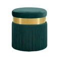 thumbnail image 1 of Meridian Furniture Yasmine Ottomane/tabouret Contemporain en Velours Vert, 1 of 8