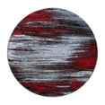 thumbnail image 2 of Masada Rugs Modern Contemporary Round Area Rug, Red Grey Black (5 Feet X 5 Feet) Round, 2 of 7