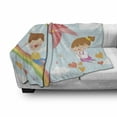 thumbnail image 3 of Pinwheel Soft Flannel Fleece Throw Blanket, Children Riding on Rainbow Dreamy Heart Shaped Flowers Fairy Tale Nursery Kids, Cozy Plush for Indoor and Outdoor Use, 60" x 80", Multicolor, by Ambesonne, 3 of 6
