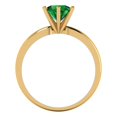 thumbnail image 4 of 1 ctw Solitaire Anniversary Ring for Women | Round Cut Simulated Emerald | Hyperallergenic Solid 14K Yellow Gold, 4 of 5