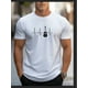 thumbnail image 1 of Men's Crew Neck T-shirt, Electric And Heartbeat Pattern Summer Top For Casual And Street Wear, 1 of 6