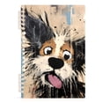 thumbnail image 2 of Dog Face Ring Binder Notebook Journey Note Diary College Ruled Spiral Notebook Study Loose Leaf Paper A5 60 Pages, 2 of 8