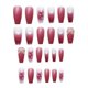 thumbnail image 4 of Uñas de ballet rosas, uña postiza de párrafo largo con lazo blanco y corazón, 4 of 4