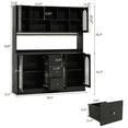 thumbnail image 4 of RichYa Kitchen Pantry with RGB LED Light,3 Drawers Hutch Storage Cabinet with Doors & Adjustable Shelves,Cupboard Buffet for Dining Room,Black, 4 of 8